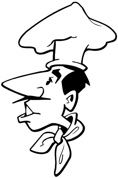 Chef's head vinyl sticker. Customize on line. Restaurants Bars Hotels 079-0465